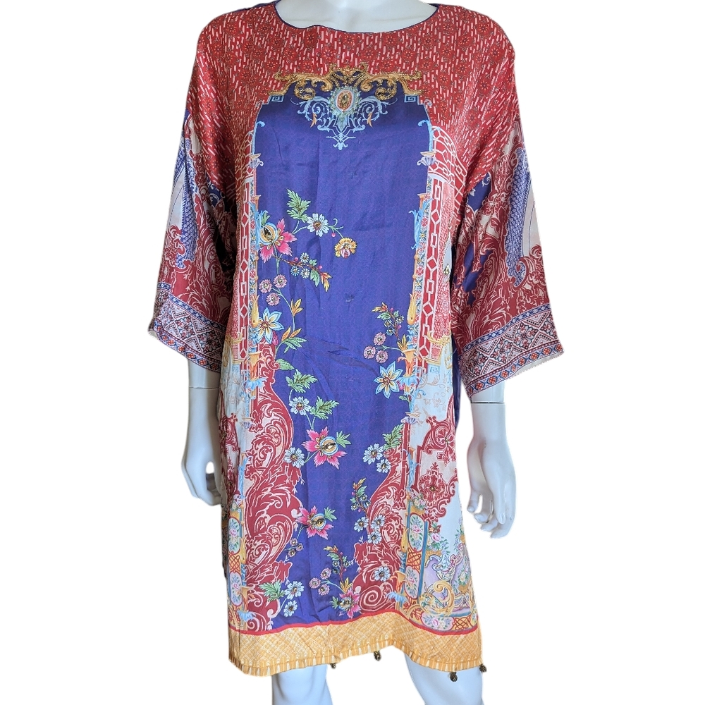 SAPPHIRE colorful printed tunic dres Floral Multicolor Dress - Picture 4 of 17